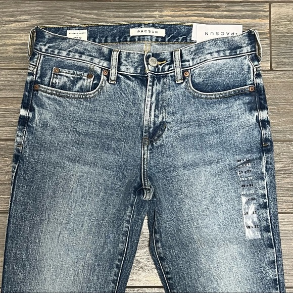 NWT PacSun Men’s Jeans 28X30 29X32 Medium Indigo Stacked Skinny Comfort Stretch - Picture 6 of 13